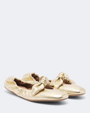 Zimmermann Bailarinas Carousel De Piel Metalizada - Neutro