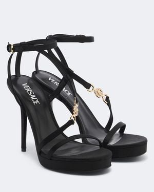 Versace Sandalias Medusa '95 De Saten - Negro