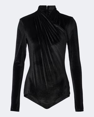 Mugler Body Aus Samt - Schwarz