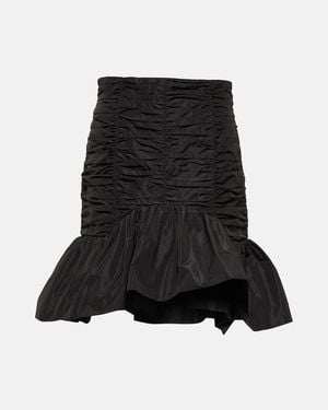 Patou Ruched Faille Miniskirt - Black