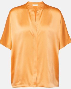 Vince Blusa De Saten De Seda - Naranja