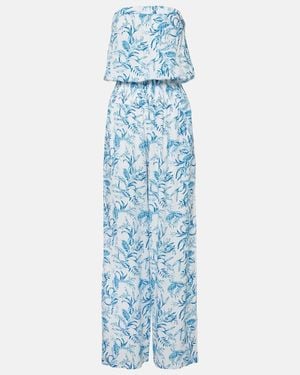 Melissa Odabash Naomi Strapless Cotton Jumpsuit - Blue