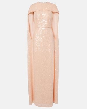 Erdem Sequined Chiffon Gown - Natural