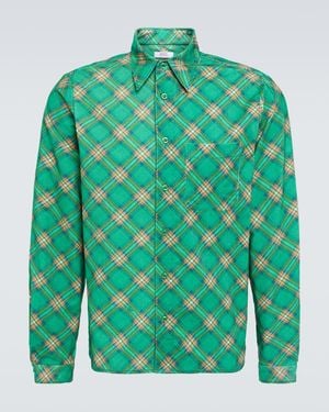 ERL Checked Cotton Corduroy Shirt - Green