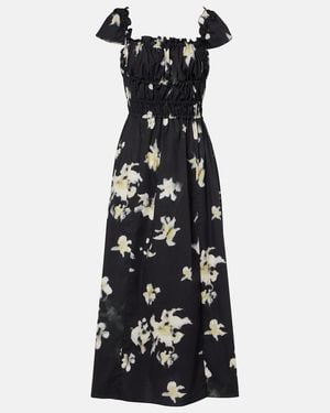 Altuzarra Floral Cotton-Blend Midi Dress - Black
