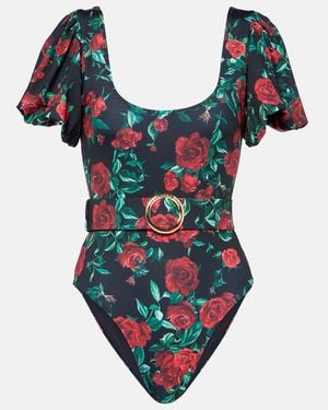 Alexandra Miro Costume Intero Jeanie Con Stampa - Blu