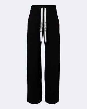 Max Mara Cotton-Blend Wide-Leg Trousers - Black
