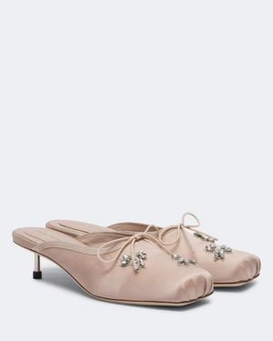 Simone Rocha Embellished Satin Mules - Pink