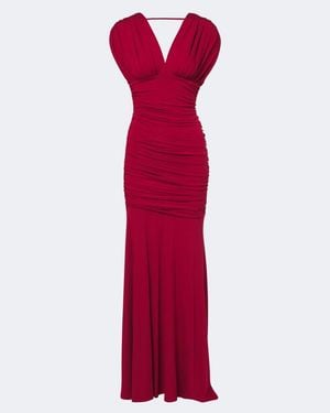 Jonathan Simkhai Norvelle Draped Open-Back Gown - Red