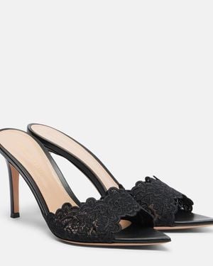 Gianvito Rossi Yvonne Lace Mules - Black