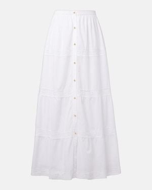 Melissa Odabash Cate Lace-Trimmed Cotton Maxi Skirt - White