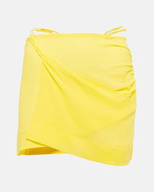Nensi Dojaka Asymmetric Wrap Miniskirt - Yellow