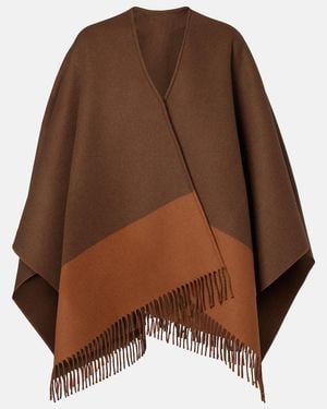 Gucci Fringed Wool And Cashmere Poncho - Brown