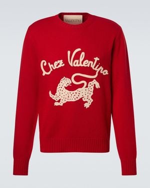 Valentino Pullover Chez Aus Schurwolle - Rot