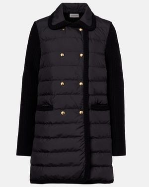 Moncler Mantel Aus Wolle Und Kaschmir - Schwarz