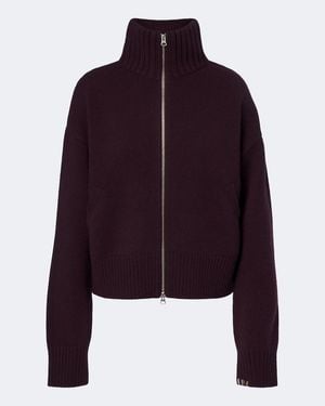 Extreme Cashmere N°438 Xtra Fab Cashmere Zip-Up Sweater - Purple