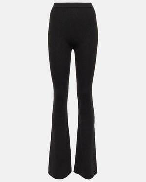 Rick Owens Rib-Knit Wool-Blend Trousers - Black