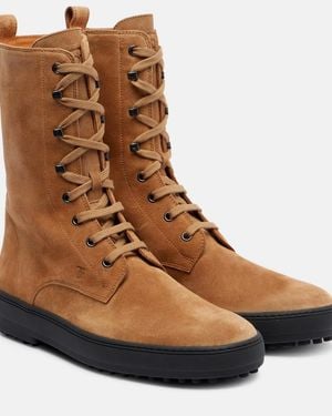 Tod's Winter Gommino Suede Ankle Boots - Brown