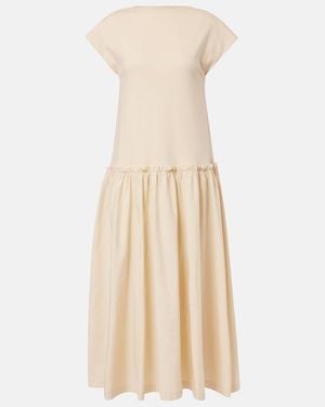 JOSEPH Cotton Poplin Jersey Maxi Dress - Natural
