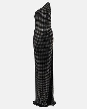 Gucci Embellished One-Shoulder Jersey Gown - Black