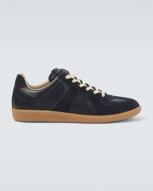 Maison Margiela Replica Suede And Leather Trainers - Blue