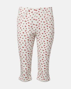 Posse Pantalones Capri Ebony En Mezcla De Algodon Estampados - Blanco