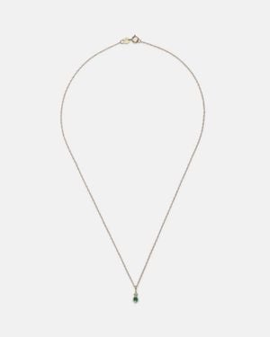 STONE AND STRAND Tiny Emerald Goddess 14Kt Choker With Emeralds And Diamonds - Metallic