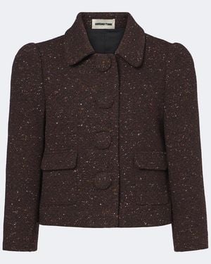 ShuShu/Tong Wool-Blend Cropped Jacket - Brown