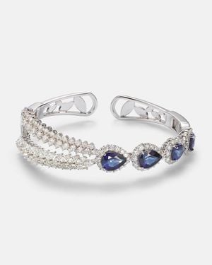 YEPREM Reign Supreme 18Kt Cuff Bracelet With Diamonds And Sapphires - Metallic