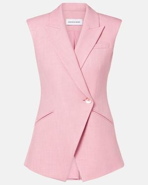 Veronica Beard Double-Breasted Vest - Pink