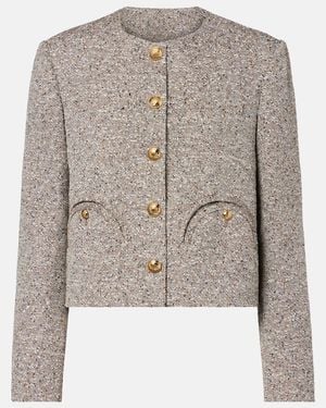 Blazé Milano Shamo Linen-Blend Tweed Jacket - Grey