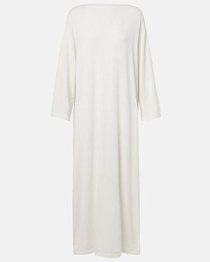 The Row Vestido Largo Odet De En Mezcla De Algodon Y Seda - Blanco