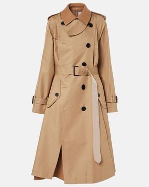 Sacai Cotton-Blend Gabardine Trench Coat - Natural