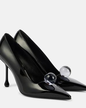 Jimmy Choo Orb 95 Embellished Patent Leather Pumps - Black