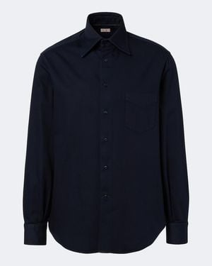 Brunello Cucinelli Cotton Poplin Shirt - Blue