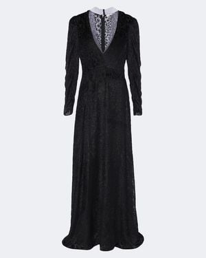 Fendi Robe Aus Devore - Schwarz