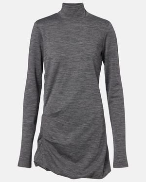 Sportmax Luigia Wool And Cotton-Blend Minidress - Gray