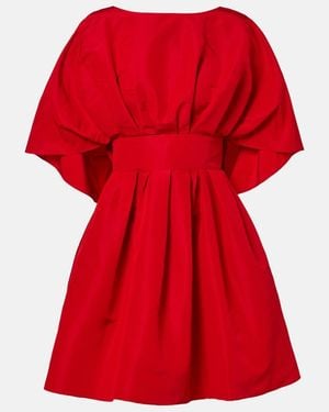 Carolina Herrera Fan Gathered Silk Minidress