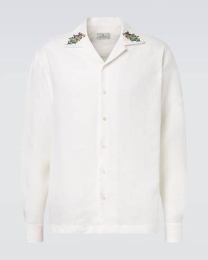 Etro Hemd Aus Leinen - Weiß