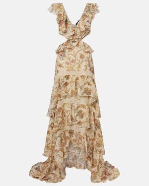 Etro Robe Longue En Soie Melangee - Neutre
