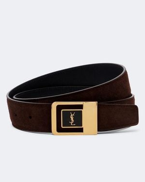 Saint Laurent Cinturon Cassandre De Ante - Negro