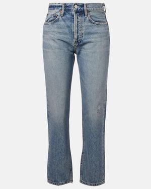 Agolde Parker Mid-Rise Straight Jeans - Blue