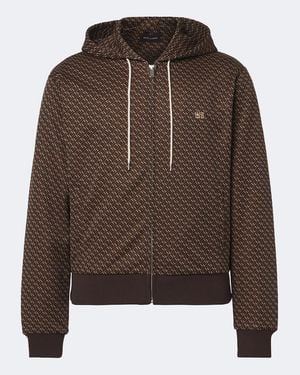 Wales Bonner Hooded Jacquard Track Jacket - Brown