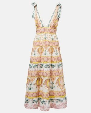 FARM Rio Maritime Magic Printed Midi Dress - Pink