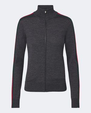 Gucci Cardigan Web Stripe Aus Wolle - Blau