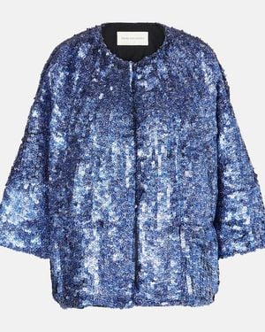 Dries Van Noten Sequined Jacket - Blue
