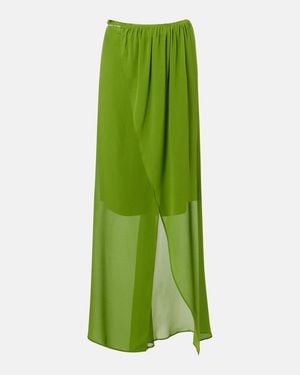 Christopher Esber Chain-Detail Silk Georgette Wrap Skirt - Green
