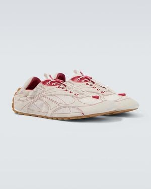 Bottega Veneta Sneakers Orbit Flash Aus Mesh Mit Veloursleder - Pink