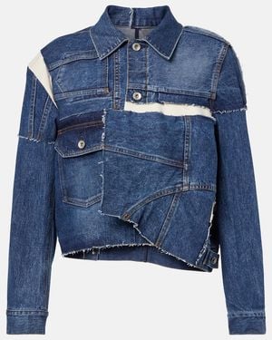 Sacai Patchwork Denim Jacket - Blue