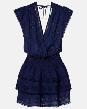 Melissa Odabash Jess Broderie Anglaise Cotton Minidress - Blue